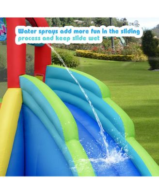 Inflatable Water Slide and Bounce House with Splash Pool and Climbing Wall for Kids Outdoor Fun