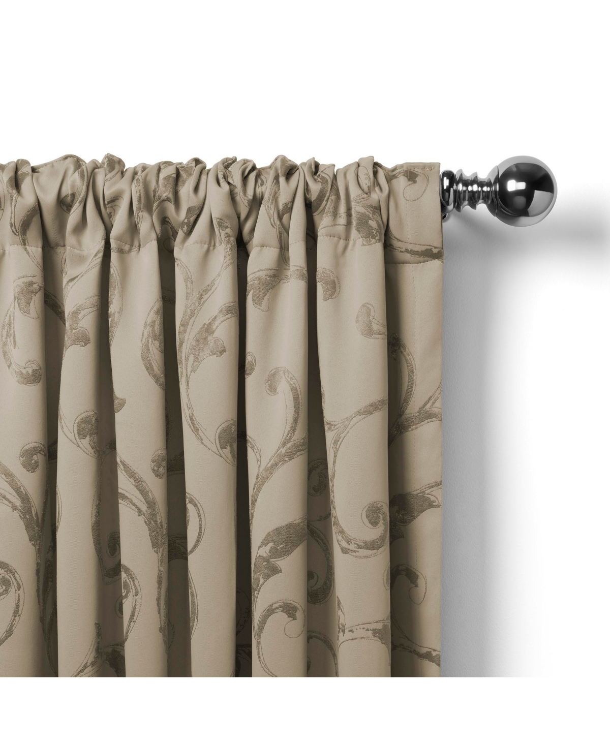 Elrene Home Fashions Mia Jacquard Scroll Blackout Window Curtain