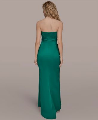 Women's Asymmetric Twist Strapless Gown