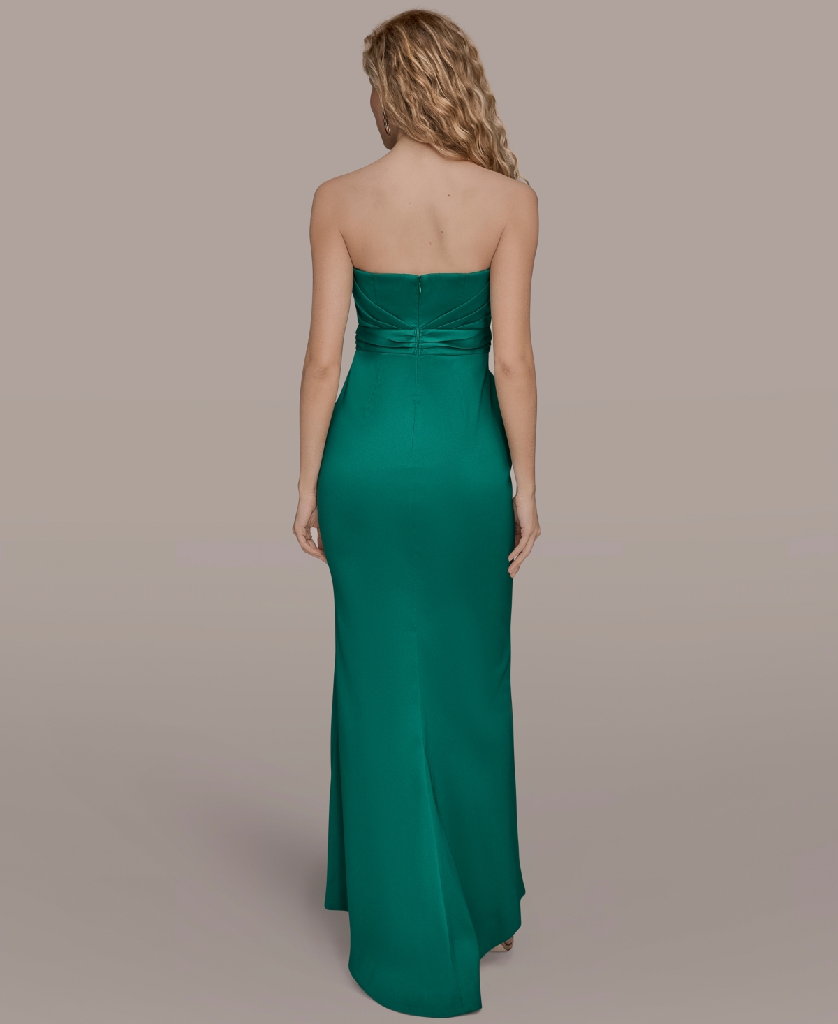 Donna Karan Women's Asymmetric Twist Strapless Gown In Green