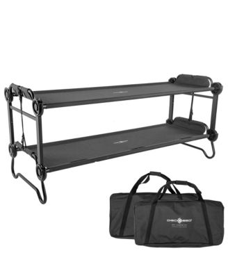 Large Outdoor Convertible 2 Person Portable Camping Bunk Cots, Black