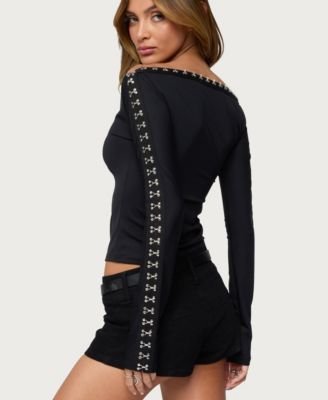 Women's Zaina Hook & Eye Boat Neck Top