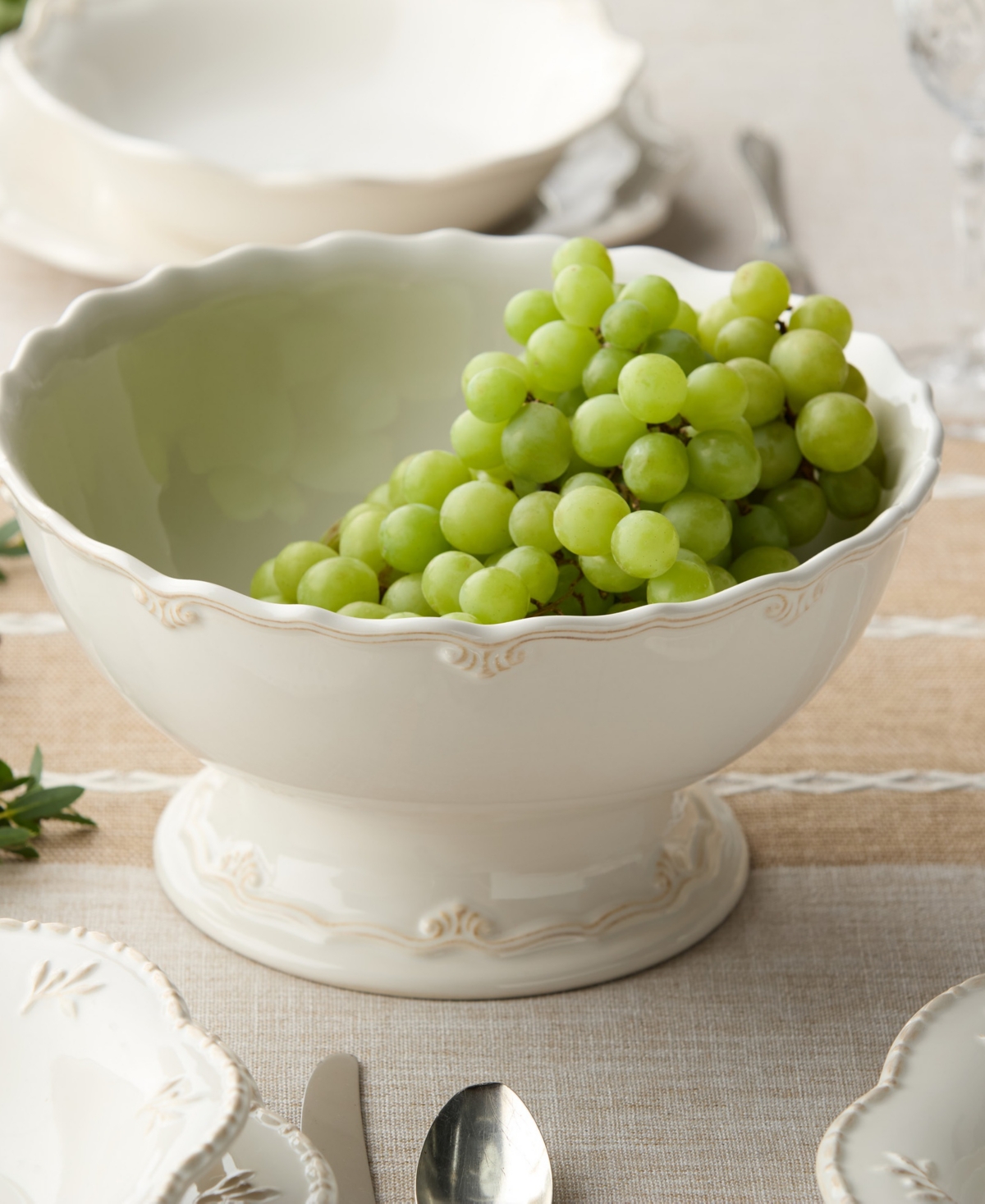 Certified International Heritage Scroll Footed Deep Bowl