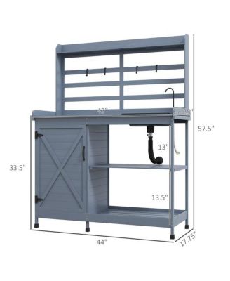 Sturdy Garden Work Bench with Open Shelf Storage