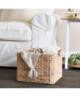 Square Wicker Basket, Natural