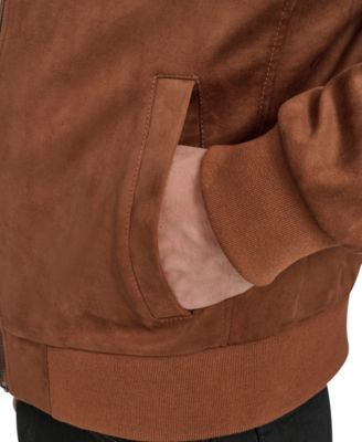 Men's Faux Suede Bomber Jacket