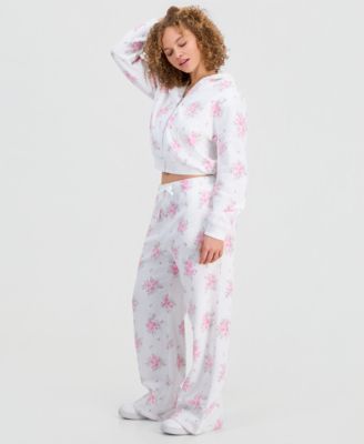 Juniors' Wide-Leg Fleece Sweatpants