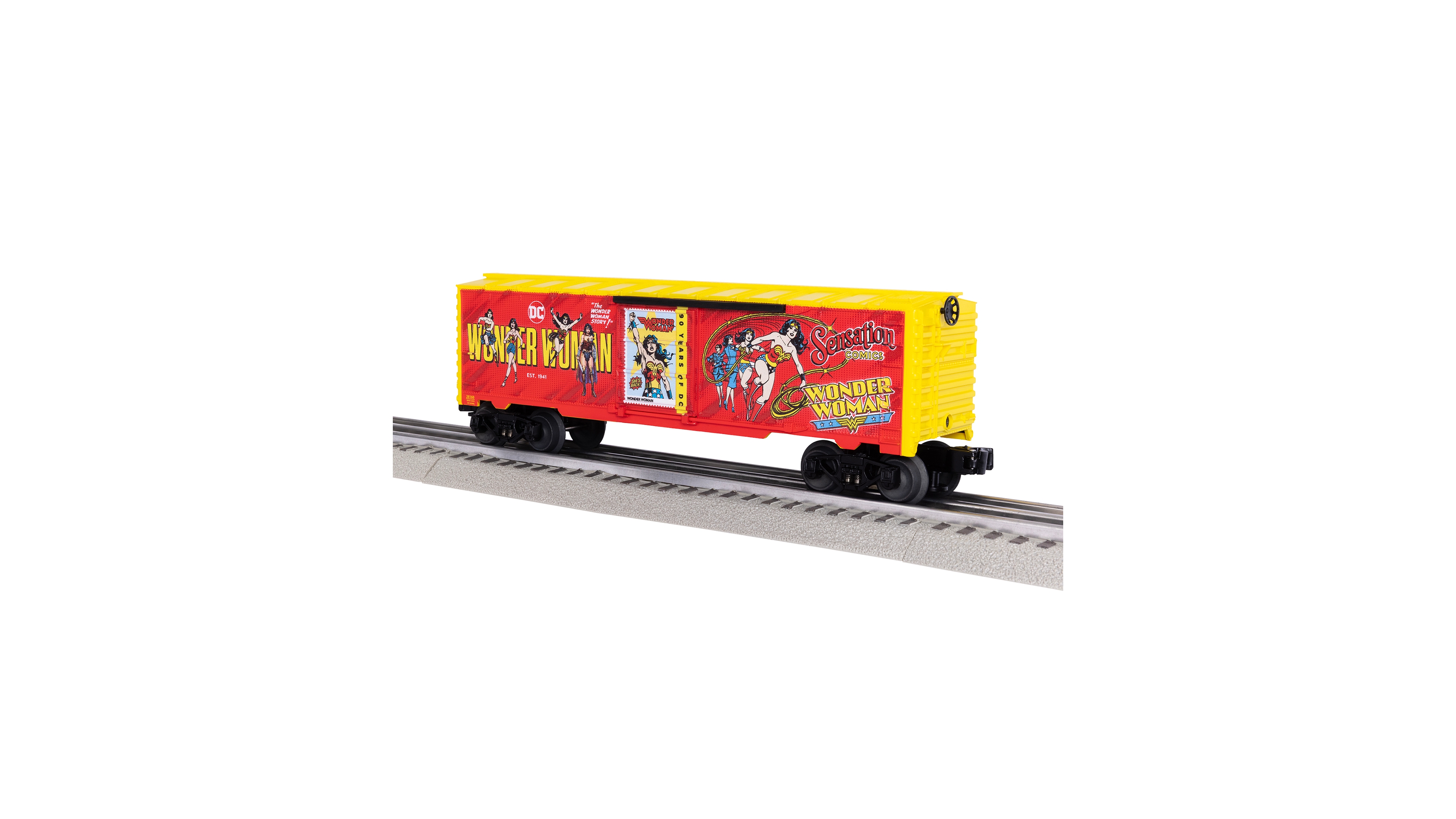 Lionel Dc Comics Wonder Woman and Dc O Gauge Model Train Boxcar