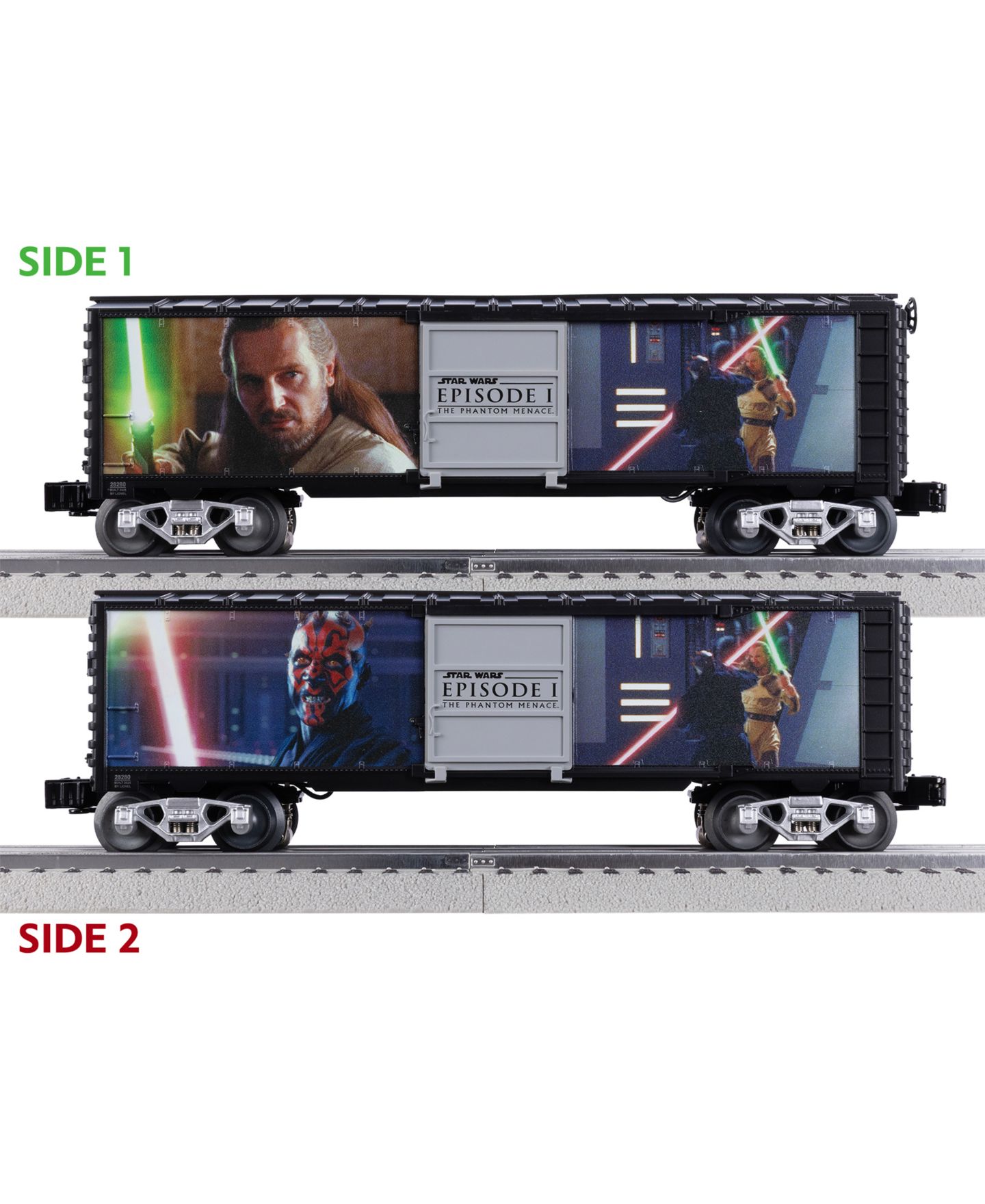Детская игрушка Lionel Star Wars Lightsaber Series Darth Maul vs. Qui-Gon Jin Illuminated Boxcar — фото 2