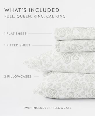 The Farmhouse Chic Premium Ultra Soft Pattern 4-Pc. Sheet Set, California King