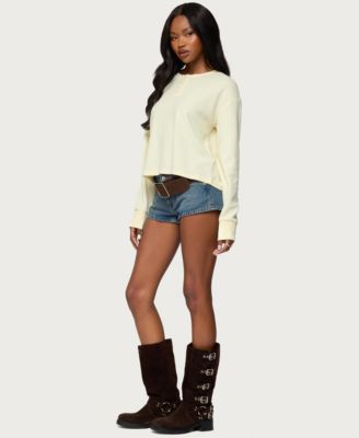 Women's Deni Long Sleeve Henley Waffle Top