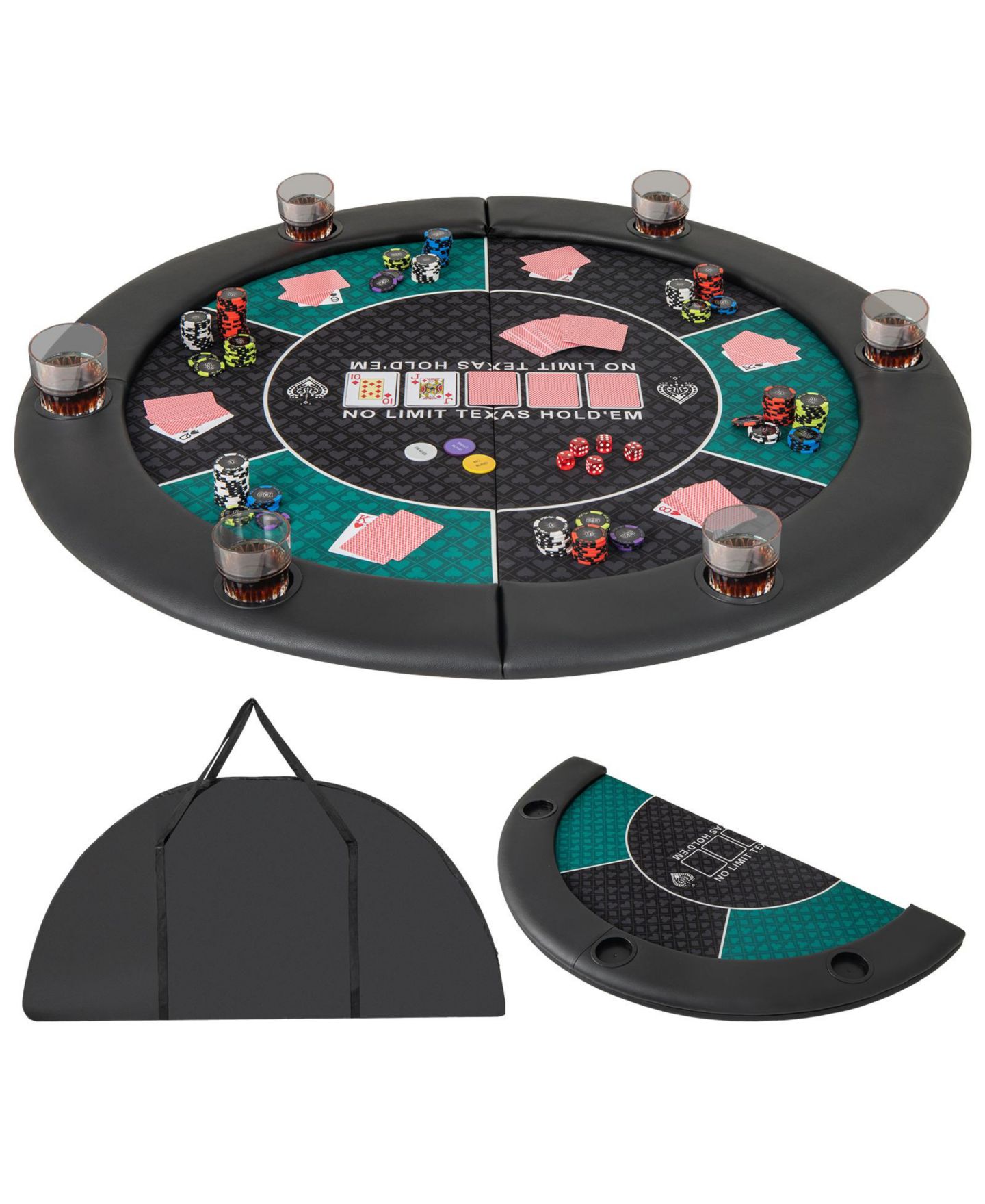 Детские игрушки HONGGE Foldable 48-Inch 6-Player Poker Table Top, Ages 5+ — фото 2