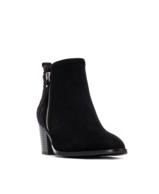 Women's Suede Heeled Ankle Booties