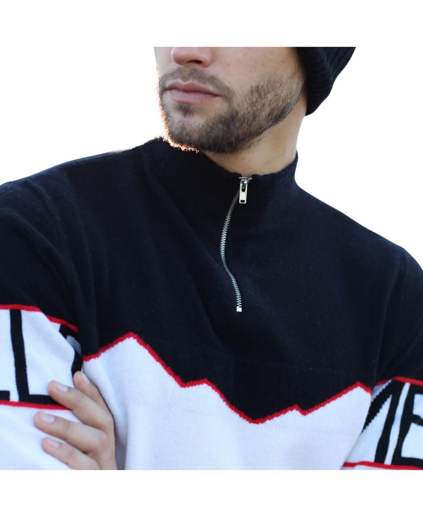 Мужской свитер Bellemere New York Half-Zipped Cashmere Blend, цвет: Белый — фото 4