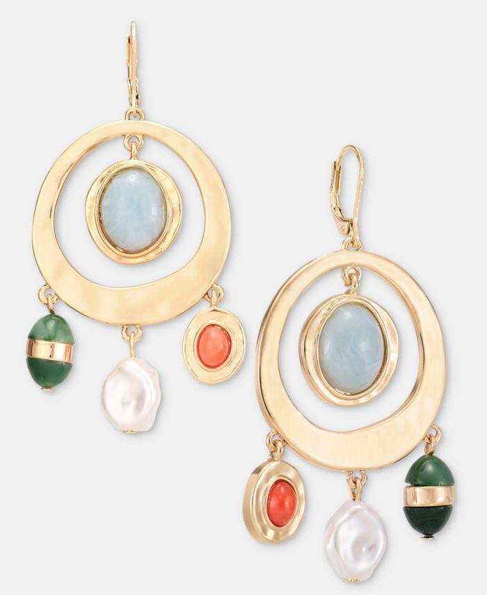 Style & Co Stone & Imitation Pearl Orbital Drop Earrings