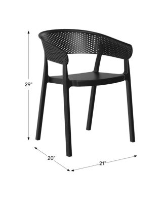 Outdoor Modern Stackable Plastic Resin Patio Dining Armchair (Set of 2)