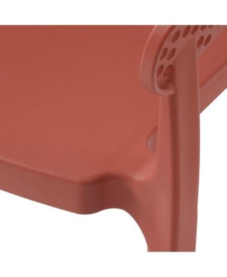 Outdoor Modern Stackable Plastic Resin Patio Dining Armchair (Set of 2)