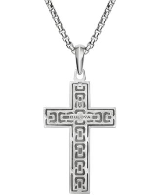 Men's Sterling Silver Cross Pendant Necklace