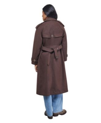 Women's Wool Mix Belted Trench Coat
