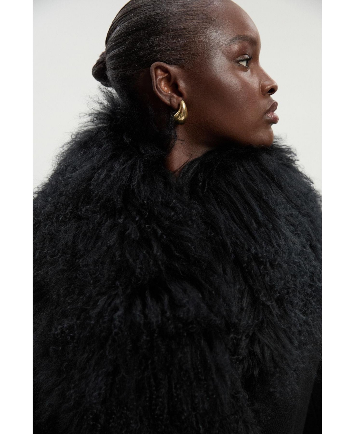 Karen Millen Women's Wool Detachable Collar Midi Coat