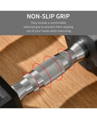 Hex Rubber Dumbbell Set with Ergonomic Handles