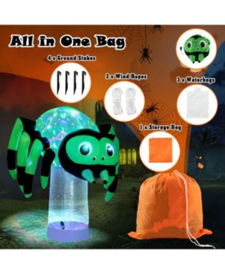 6 ft Halloween Inflatable Spider with 3 Color Rotating Light