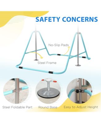 Folding Gymnastics Bar for Kids, Adjustable Height, Bubble Gum