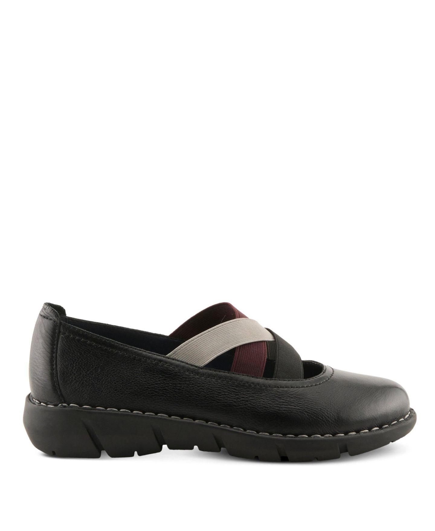 Женские сандалии Spring Step Comfortable Pebbled Leather Slip-On Wedge Shoes with Elastic Straps & Removable Outsole, цвет: Чёрный разноцветный — фото 3