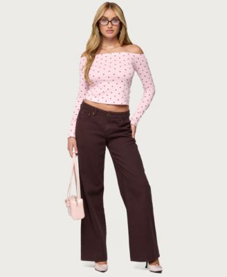 Women's Leandra Off Shoulder Polka Dot Top