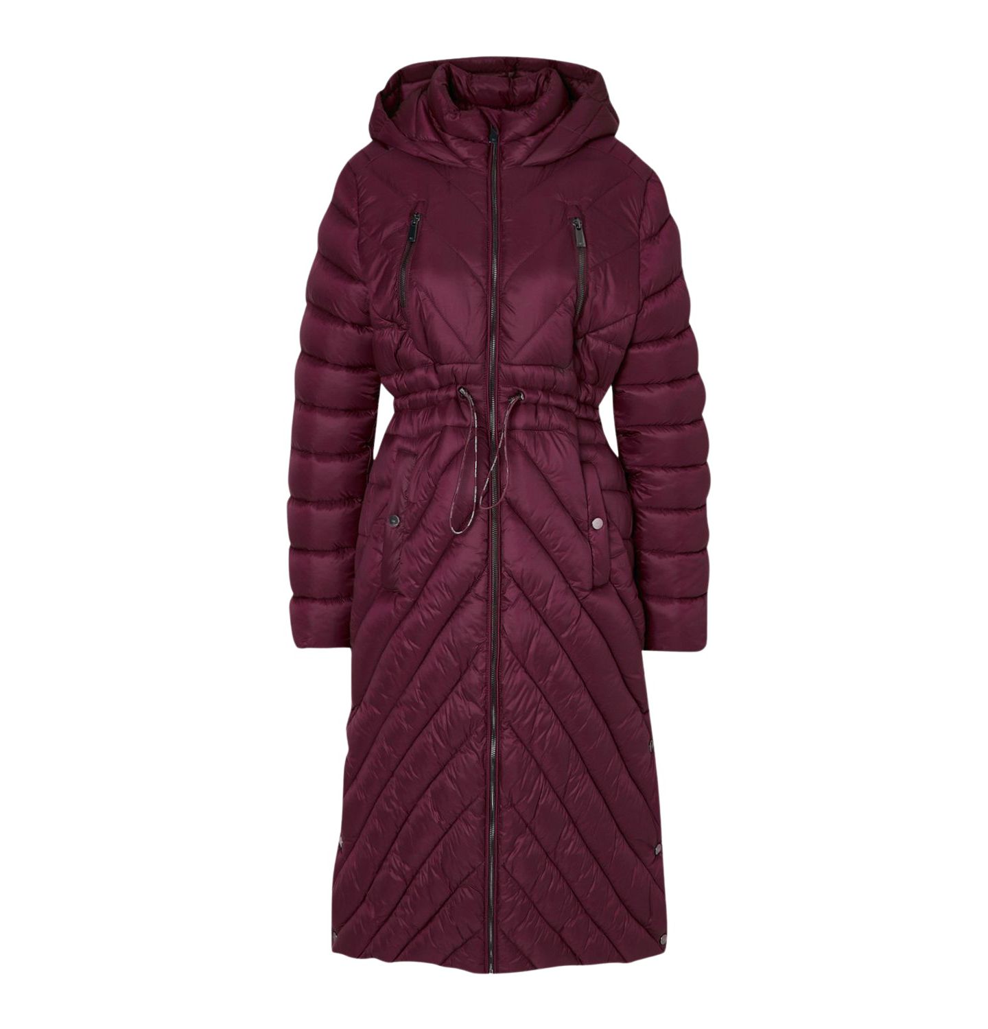 Женское пальто Karen Millen Lightweight Knee Length Packable, цвет: Ягодный — фото 5