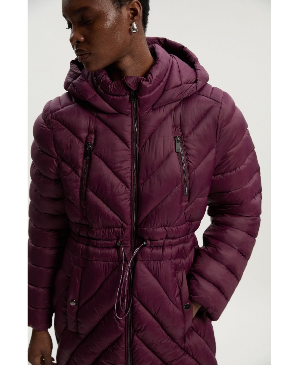 Karen Millen Women's Lightweight Knee Length Packable Coat