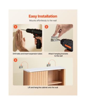 Wall Cabinet with Double Doors and Shelf Storage