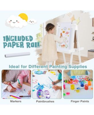 3-in-1 Kids Art Easel with Chalkboard, Magnetic Whiteboard, and Paper Roll