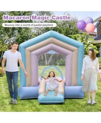 Kids Bounce House with Slide and Basketball Rim Bouncy Castle for Party without Blower