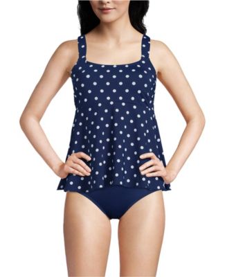 Women's Adjustable Scoop Neck Flutter Tankini Top
