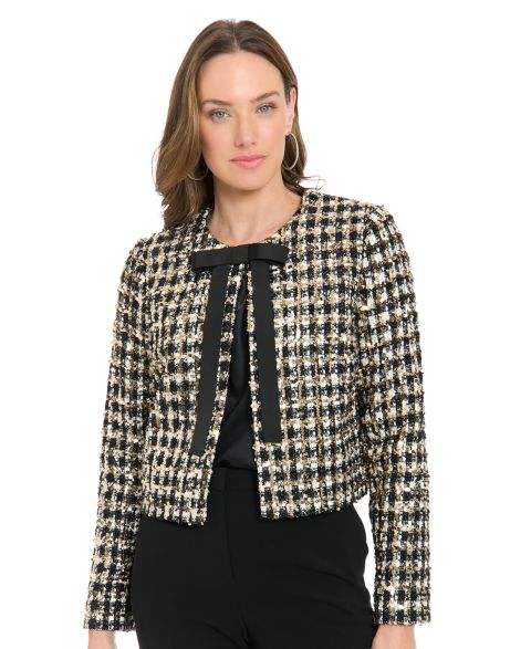 Женские куртки Muse Round Neck Bow-Detail Jacket