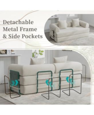 Foldable & Compressible Sofa with Metal Frame for Small Spaces