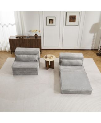 Streamdale Compression Sofa, Convertible Floor Sofa Bed, Light-grey