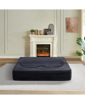 Streamdale Folding corduroy sofa bed, double sofa for living rooms, offices (dark gray)