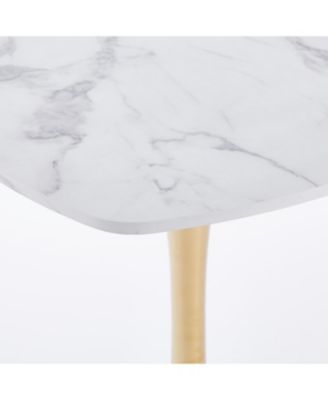 Streamdale 31.5" Square Tulip Dining Table for 2-4 Persons (White & Gold