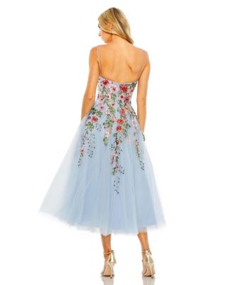 Women's Bustier Embroidered Floral A-Line Dress