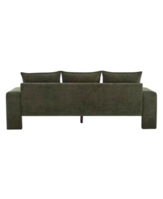 Streamdale Algora 84.5 in. 3 Seater Modern Upholstered Velvet Sofa, Moss Green