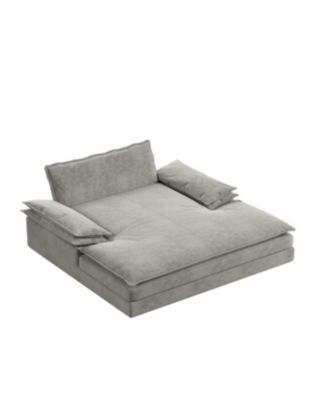 Modern Oversized Double Chaise Lounge Chair with Pillows & Wide Armrests