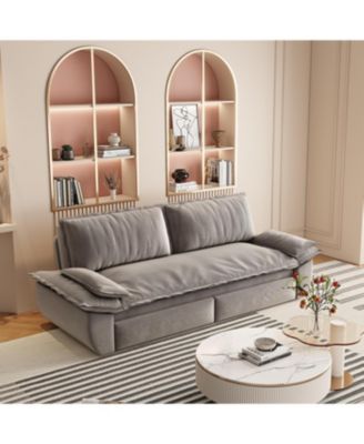 73.2" Queen Pull Out Sofa Bed, 3-in-1 Convertible Sleeper Sofa, Grey