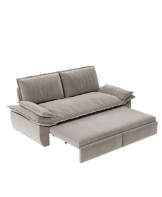 73.2" Queen Pull Out Sofa Bed, 3-in-1 Convertible Sleeper Sofa, Grey