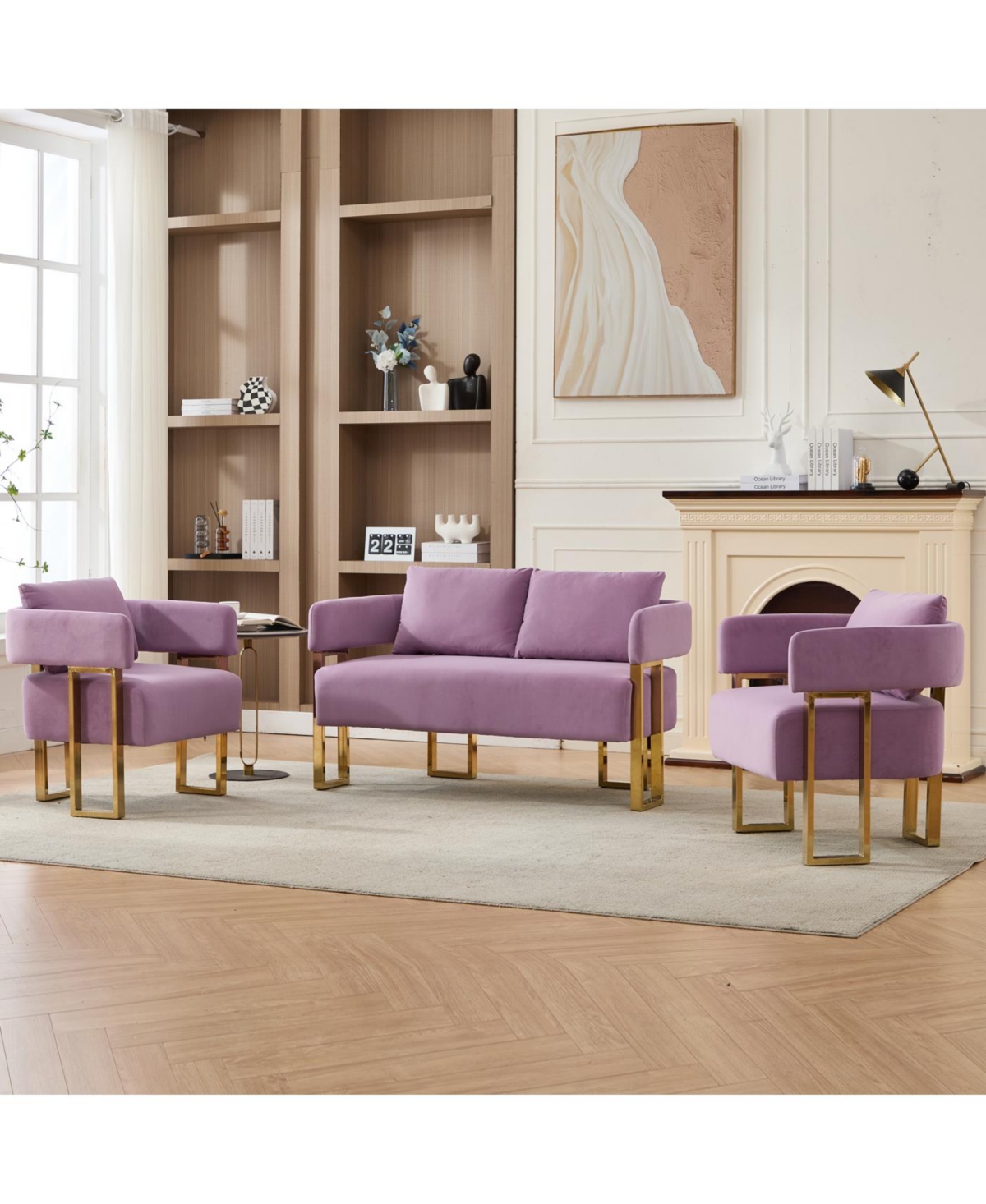 Streamdale Furniture Streamdale Modern decorative chair with gold legs for living room, office, reception