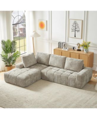 Streamdale Chenille L-Shape Luxury Sectional Sofa, Comfy Sleeper Couch for Living Room