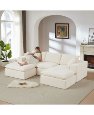  Modern Chenille Cloud Sofa - Freely Combinable & Comfortable