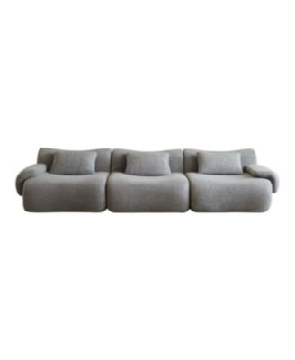 Modular Sectional Sofa, Modern Minimalist Couch, Comfy, Space-Efficient, Light Gray