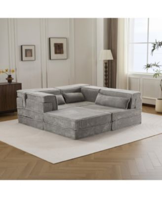 Compression Sofa, Convertible Floor Sofa Bed, Modular Sectional Sofa, 3 Seater